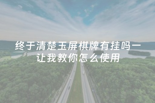 终于清楚玉屏棋牌有挂吗一让我教你怎么使用（玉屏伞颗粒是治什么病啊）