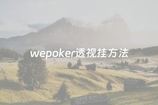 wepoker透视挂方法（wepoker透视挂试用）