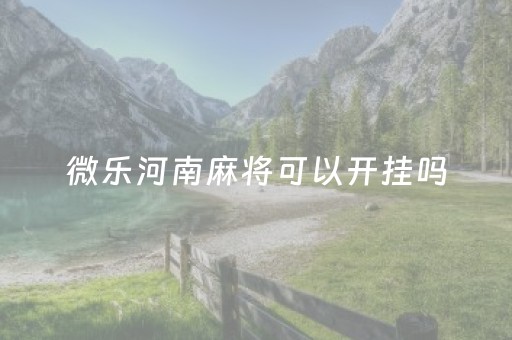 微乐河南麻将可以开挂吗（微乐河南麻将小程序怎样免费开挂）