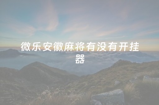 微乐安徽麻将有没有开挂器（微乐安徽麻将有挂吗）