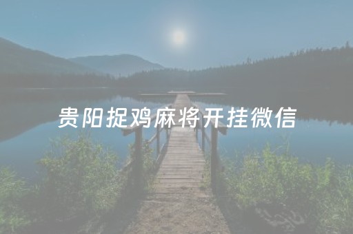 贵阳捉鸡麻将开挂微信（贵阳捉鸡麻将必胜开挂）