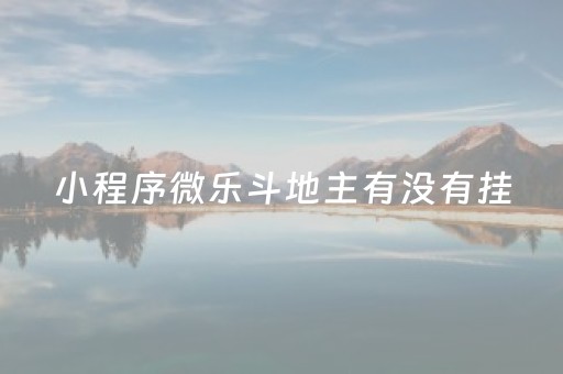 小程序微乐斗地主有没有挂（微信小程序微乐斗地主挂）