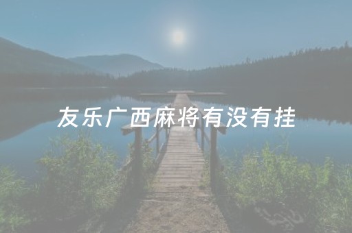 友乐广西麻将有没有挂（友乐广西麻将到底有挂吗）