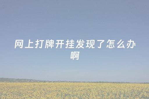 网上打牌开挂发现了怎么办啊（网上开挂真的假的）