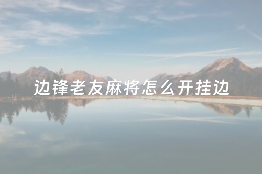 边锋老友麻将怎么开挂边（边锋老友麻将有挂吗）