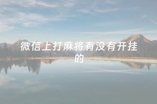 微信上打麻将有没有开挂的（微信打麻将可不可以开挂）