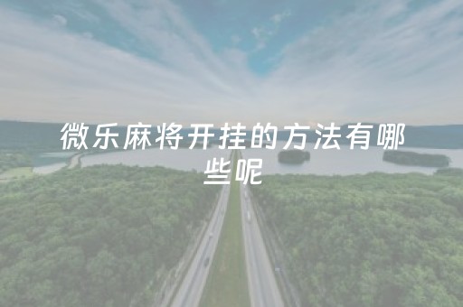 微乐麻将开挂的方法有哪些呢（微乐麻将开挂是怎么回事）
