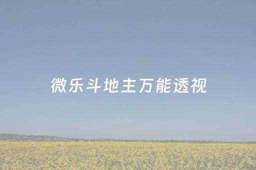 微乐斗地主万能透视（微乐斗地主万能透视安装）