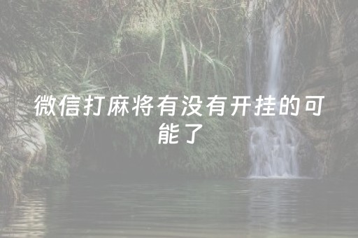 微信打麻将有没有开挂的可能了（微信上打麻将有没有开挂的）