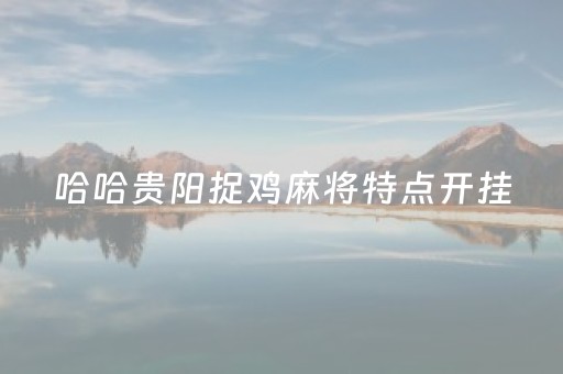 哈哈贵阳捉鸡麻将特点开挂（哈哈贵阳捉鸡麻将特点开挂是不是真的）