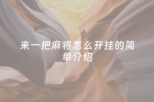 来一把麻将怎么开挂的简单介绍