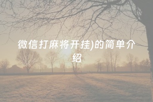 微信打麻将开挂)的简单介绍