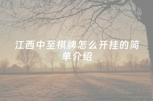 江西中至棋牌怎么开挂的简单介绍
