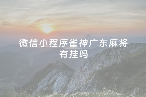 微信小程序雀神广东麻将有挂吗（微信小程序雀神广东麻将怎么这么倒霉）