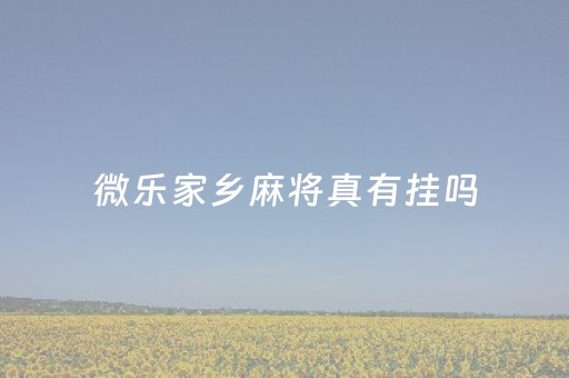 微乐家乡麻将真有挂吗（微乐家乡麻将是否真的有挂）