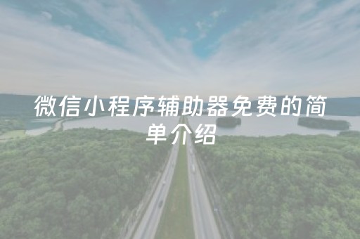 微信小程序辅助器免费的简单介绍
