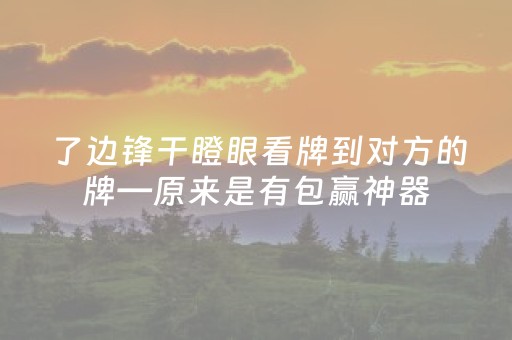 了边锋干瞪眼看牌到对方的牌—原来是有包赢神器（边锋干瞪眼怎么拿好牌）