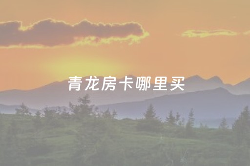 青龙房卡哪里买（青龙大厅在哪里买房卡）