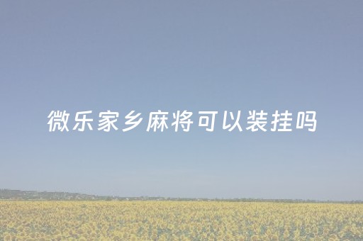 微乐家乡麻将可以装挂吗（微乐家乡手机麻将免费挂自己可以吗）