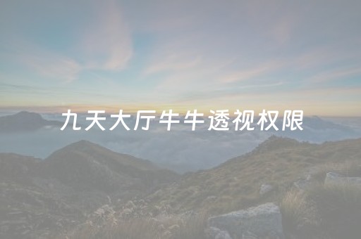 九天大厅牛牛透视权限（九天牛牛怎么找客服）