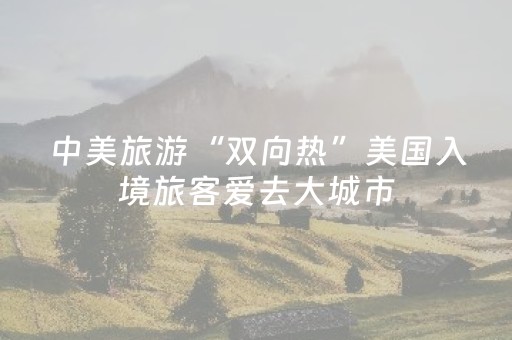 中美旅游“双向热”美国入境旅客爱去大城市