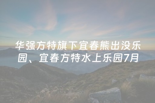 华强方特旗下宜春熊出没乐园、宜春方特水上乐园7月6日开园