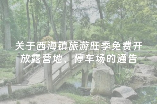 关于西海镇旅游旺季免费开放露营地、停车场的通告