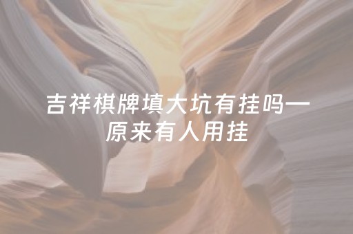 吉祥棋牌填大坑有挂吗—原来有人用挂（吉祥棋牌太坑了）