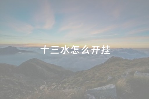 十三水怎么开挂（十三水怎么赢钱）