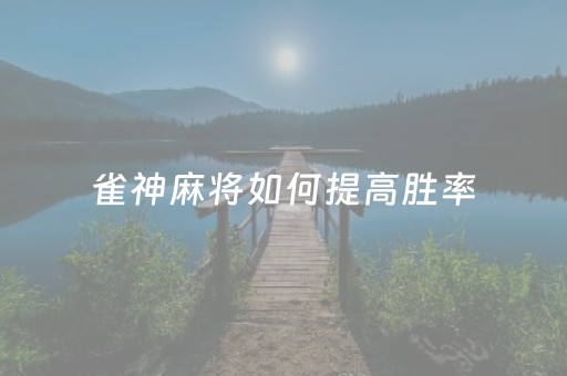 雀神麻将如何提高胜率（雀神麻将100张教程）