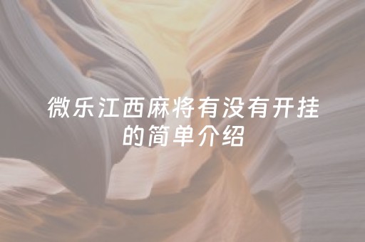 微乐江西麻将有没有开挂的简单介绍