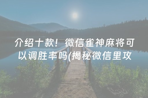 介绍十款！微信雀神麻将可以调胜率吗(揭秘微信里攻略插件)