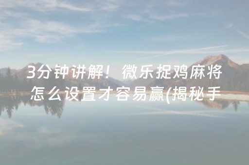 3分钟讲解！微乐捉鸡麻将怎么设置才容易赢(揭秘手机上助赢神器购买)