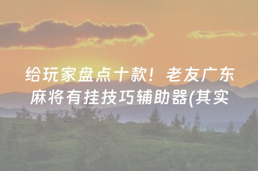 给玩家盘点十款！老友广东麻将有挂技巧辅助器(其实真的确实有挂)