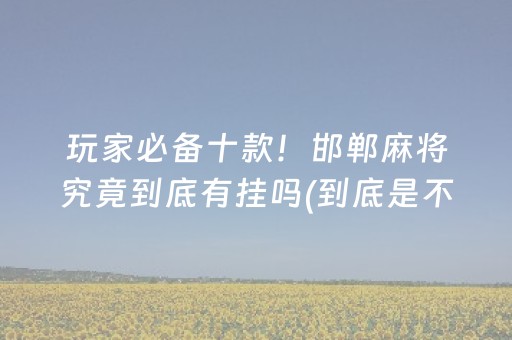 玩家必备十款！邯郸麻将究竟到底有挂吗(到底是不是有挂)