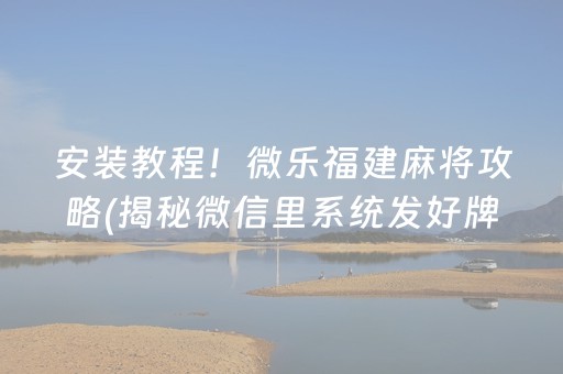 安装教程！微乐福建麻将攻略(揭秘微信里系统发好牌)