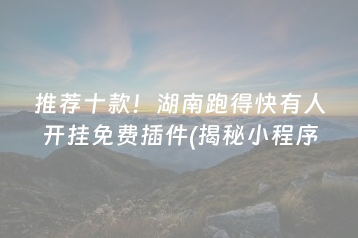 推荐十款！湖南跑得快有人开挂免费插件(揭秘小程序辅牌器)