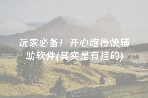 玩家必备！开心跑得快辅助软件(其实是有挂的)