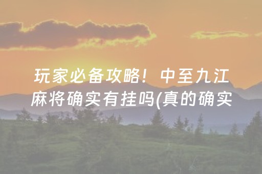 玩家必备攻略！中至九江麻将确实有挂吗(真的确实是有挂)