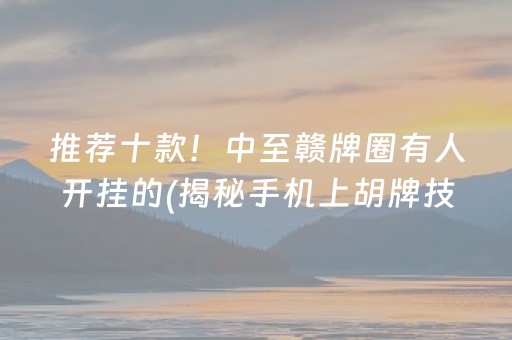 推荐十款！中至赣牌圈有人开挂的(揭秘手机上胡牌技巧)
