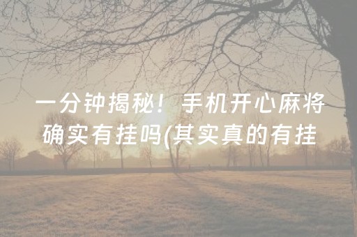 一分钟揭秘！手机开心麻将确实有挂吗(其实真的有挂)