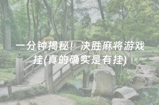 一分钟揭秘！决胜麻将游戏挂(真的确实是有挂)