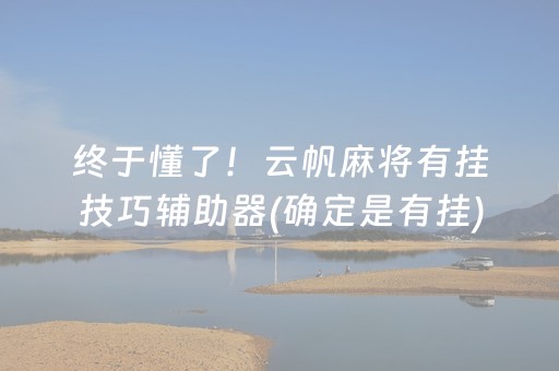 终于懂了！云帆麻将有挂技巧辅助器(确定是有挂)