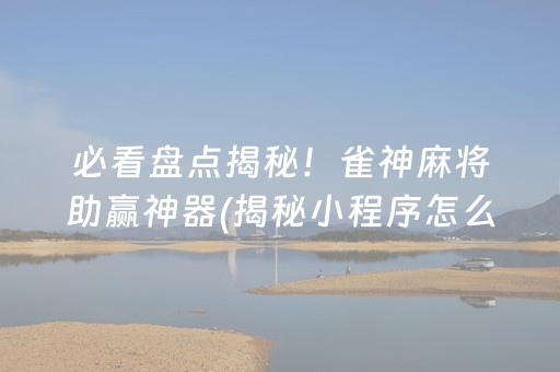 必看盘点揭秘！雀神麻将助赢神器(揭秘小程序怎么容易赢)