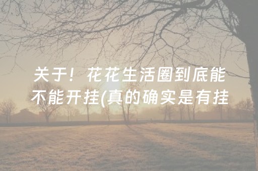 关于！花花生活圈到底能不能开挂(真的确实是有挂)