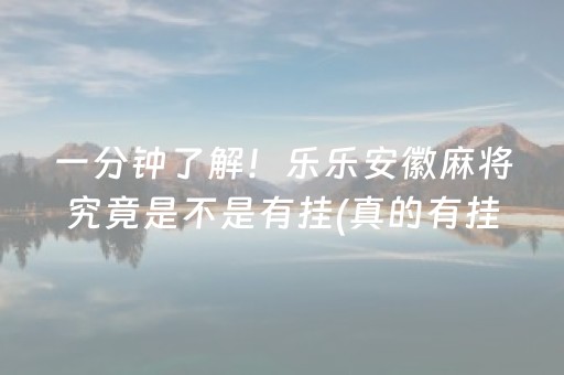 一分钟了解！乐乐安徽麻将究竟是不是有挂(真的有挂)