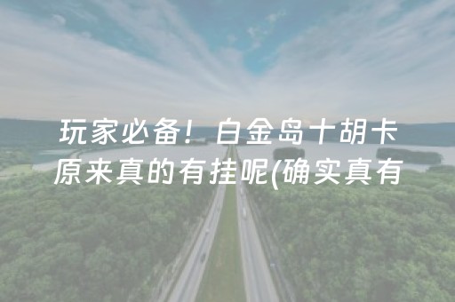 玩家必备！白金岛十胡卡原来真的有挂呢(确实真有挂)