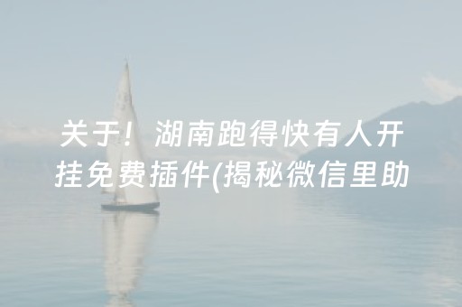 关于！湖南跑得快有人开挂免费插件(揭秘微信里助赢神器)