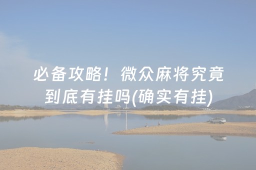 必备攻略！微众麻将究竟到底有挂吗(确实有挂)