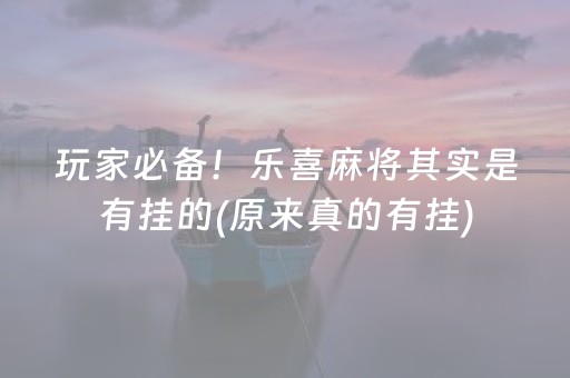 玩家必备！乐喜麻将其实是有挂的(原来真的有挂)